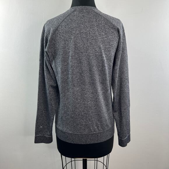 Lululemon Engineered Warmth Wool Long Sleeve Crew Black White Pullover Top Sz? M - Picture 8 of 10